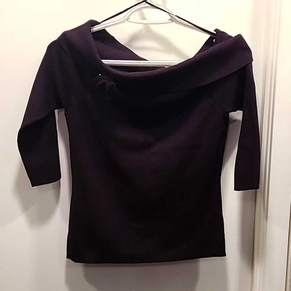 *2/$30 winter sale* Vintage EUC Jessica s.MP offshoulder deep purple sweater